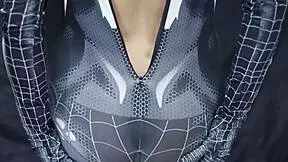 Bokep Indo Spiderman Cosplay Chick's Soaked Pussy Gets Pounded Hard!