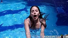 Sexy Helen Star Masked Wet Pool Pound