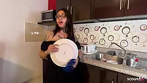 crazy tattooed glasses latina stepsis nympho takes creampie then facial from stepbro