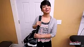 Skinny brunette Jae Scott rides big cock deep reverse cowgirl doggystyle cumshot facial 🔥🍆💦