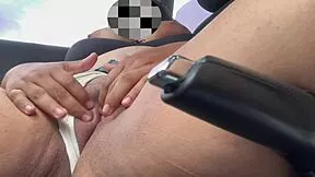 What A Massive Orgasm This Big Tits Latina Gives Herself Fingering Pussy Lips In Car!