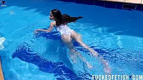 Sexy Helen Star Masked Wet Pool Pound