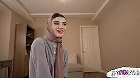 Hijab Princess Chokes on Huge Cock for Facial Cumshot!
