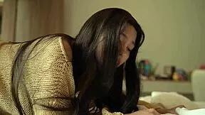 home video shows gorgeous asian babe teasing sweet pussy before hard fuck