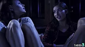 Petite Lesbian Brunette Rides Dirty Homeless Dude's Monster Cock Doggystyle