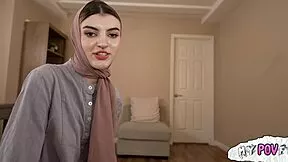 Hijab Princess Chokes on Huge Cock for Facial Cumshot!