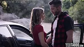 stranded again? this blonde milf hitchhiker needs your big cock pounding her hairy pussy outdoors right now