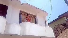gardener can't resist maid cleaning balcony in panties so he fucks her hard