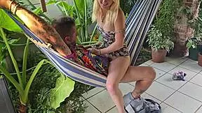 petite blonde gets fucked on a hawaii hammock during holiday