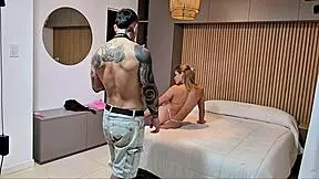 Wet Latina wife gives sloppy deepthroat blowjob then rides husband cock exclusive