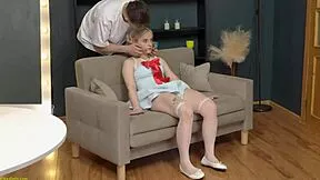 i feel her flexible ass stretch around my cock destroying her completely