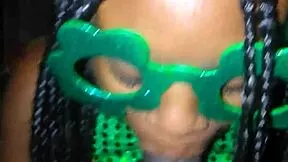 damn this skinny ebony teen givin SLoppy deepthroat on monster bbc for st patricks