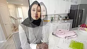 curious hijab virgin student begs old man full sex course?!