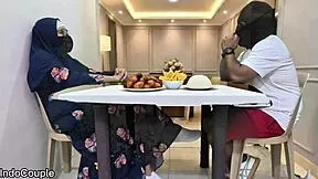 Muslim Widow Mom's Dinner Date Turns Into Wild Desk Pounding Fuck!
