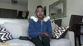 i can't believe this tiny black teen fell for the casting trick and got facefucked deep on the sofa