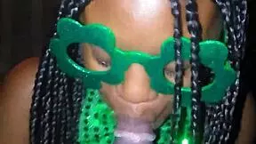damn this skinny ebony teen givin SLoppy deepthroat on monster bbc for st patricks