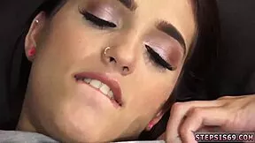 omg my tiny ass hurts so good from stepbro's cock and gf's strapon threesome 😩