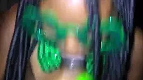 damn this skinny ebony teen givin SLoppy deepthroat on monster bbc for st patricks