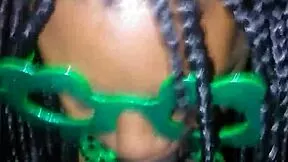 damn this skinny ebony teen givin SLoppy deepthroat on monster bbc for st patricks