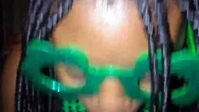 damn this skinny ebony teen givin SLoppy deepthroat on monster bbc for st patricks