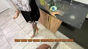 redhead latina maid sucks big cock then bends for anal doggystyle pounding