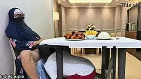 Muslim Widow Mom's Dinner Date Turns Into Wild Desk Pounding Fuck!