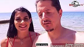 hey german tourist picks up two hot latinas on beach for ffm fun