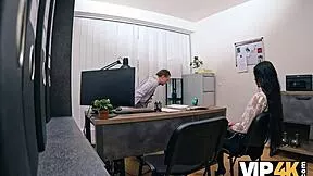 CRAZY HORNY 18+ TEEN AT WORK BEGS FOR ROUGH OFFICE PUSSY POUNDING!