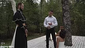 Bride's final pounding by two monster cocks before wedding vows