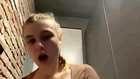 horny bbw teen shoves huge public shower dildo deep in fat ass pussy outdoor