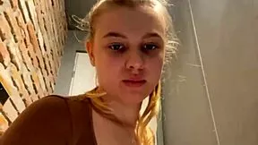 horny bbw teen shoves huge public shower dildo deep in fat ass pussy outdoor