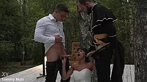 Bride's final pounding by two monster cocks before wedding vows