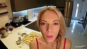 doesn't this german blonde in glasses need your sperm for christmas cookies before pov bareback pounding?