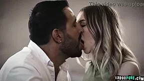 Lily Larimar strokes older boyfriend's cock despite dad's anger