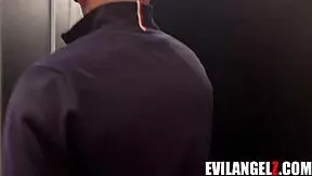Enjoy this backstage blowjob Mick Shagger from big tits milf