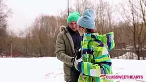 hey jane white after ski party licking cock riding outdoors all night