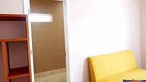 Curious stepson slips into stepmom's bath for naughty forbidden touching and teasing