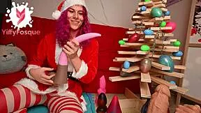merry xmas 2025 yiffyfosque fists her petite ass with toys