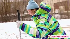 hey jane white after ski party licking cock riding outdoors all night