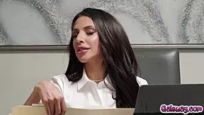 hime marie... uh, interviews kylie rocket and it turns into steamy office lesbian fingering? 