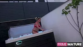 mature milf evelin blond begs for anal after deepthroat in lingerie with her lover