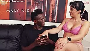 BANG! Perverse Italian Big Tits MILF Rides Young Black Cock Doggystyle Till Swallow!