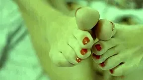 Foot fetish milf fingers pussy ass toes spits cum everywhere