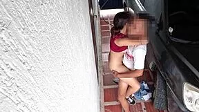 skinny 18 year old tight pussy gets rough fucked standing by stranger with ass shaking cowgirl riding moaning quickie kinky 🍆💦🔥