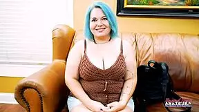 blue haired busty dixie deepthroats cock then pussy pounded wet 😩💦