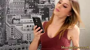 Busty stepmommy gets oral pleasure close up from classy glam teen