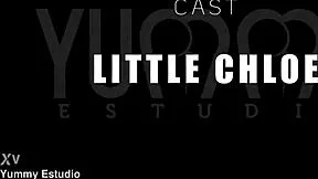 little chloe the extra small latina teen slut starts with one cock then two three before all five gangbang her tight pussy n ass dp style