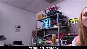 petite blonde athena fleurs caught with dildo shoplifts her way to freedom fucking guard mike mancini hard