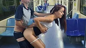 i spot hot passenger on empty bus and roleplay fuck her