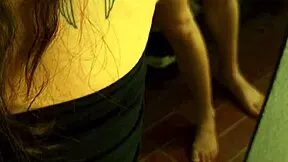 Latina babe brunette screams riding big cock bent over mirror doggystyle juicy ass close up